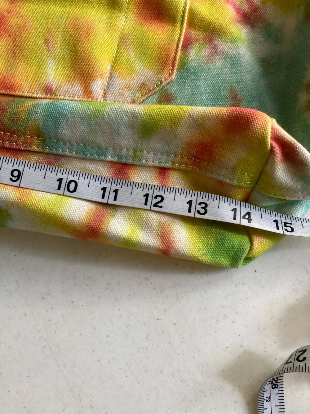 Like Dreams Tie-Dye Canvas Tote Bag in Yellow Multi-Color - Picture 7 of 10